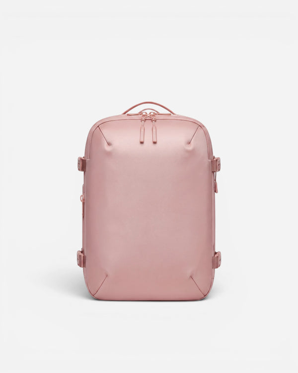 Front view of Lavnex ZoraPack Mini™ backpack in Rose Blush color with matte finish and minimalist design
