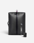 Lavnex Rilvac™ Jet Black vacuum compression bag shown with VoxAir Pro™ portable air pump highlighting smart compression system and durable watertight design