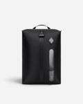 Front view of Lavnex Still Vac™ Jet Black vacuum compression bag showing airtight valve, zipper seal, and transparent window panel