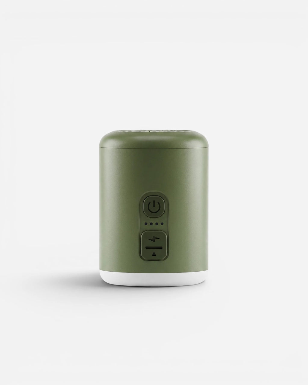 Front view of Lavnex VoxAir Pro™ portable air pump in Forest Olive color with matte finish and minimalist design