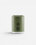 Front view of Lavnex VoxAir Pro™ portable air pump in Forest Olive color with matte finish and minimalist design