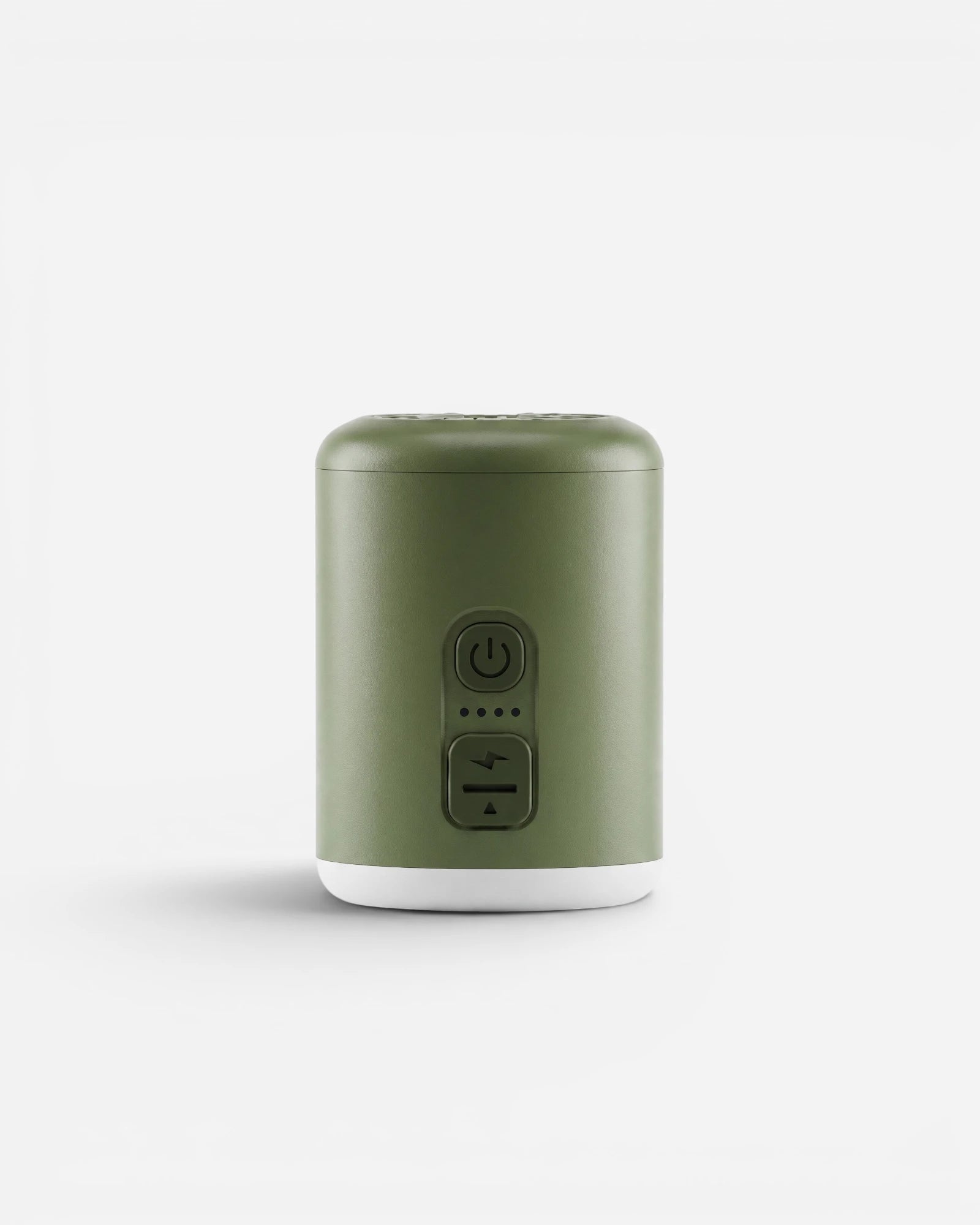 Front view of Lavnex VoxAir Pro™ portable air pump in Forest Olive color with matte finish and minimalist design