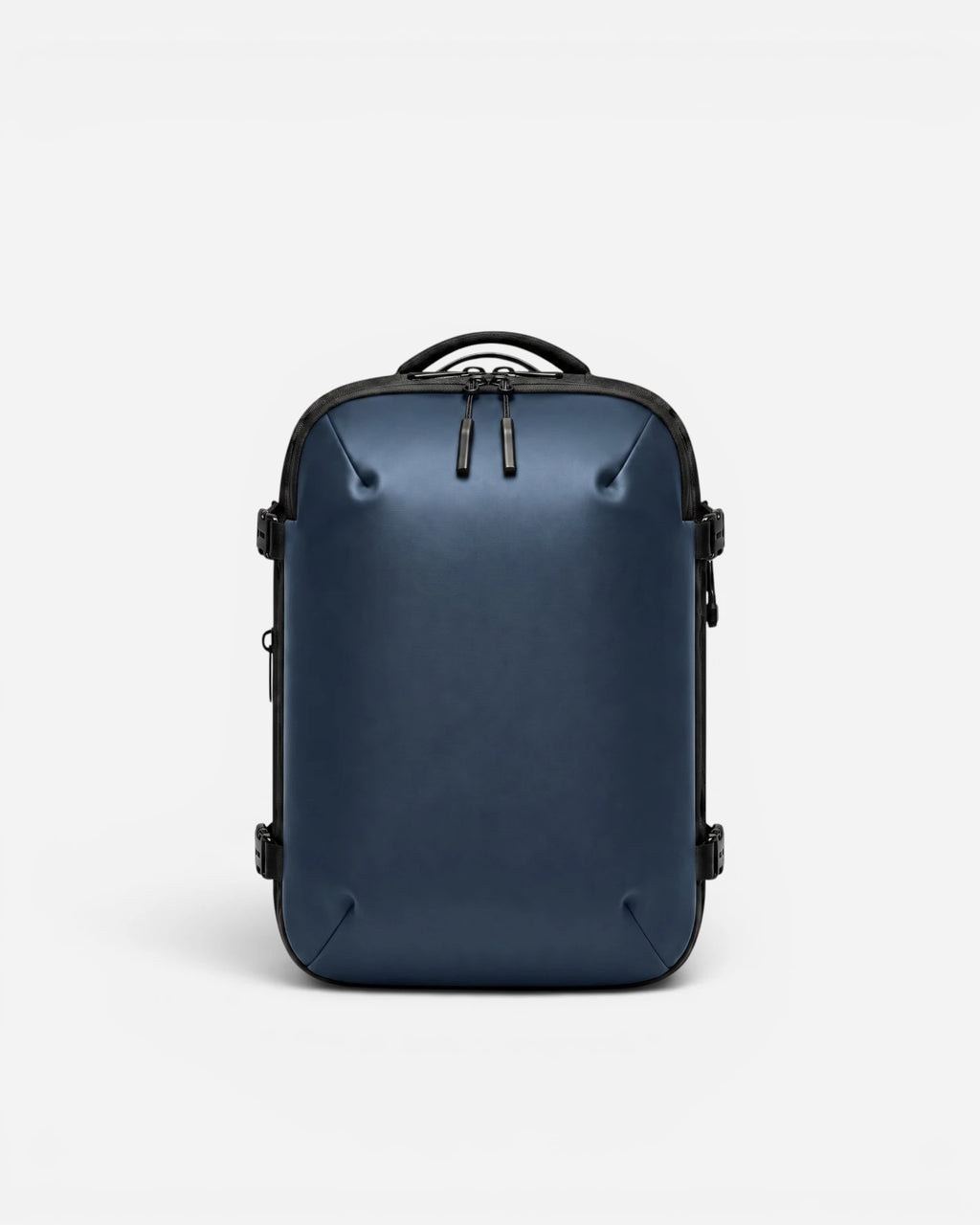 Front view of Lavnex ZoraPack Mini™ backpack in Midnight Navy color with matte finish and minimalist design