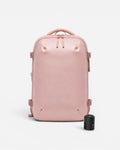 Front view of Lavnex ZoraPack Pro backpack in Rose Blush color with matte finish and minimalist design