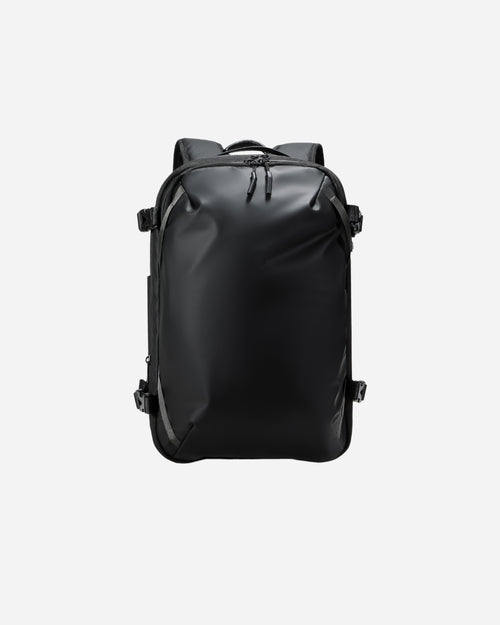 Lavnex SpacePack Pro black water-resistant minimalist backpack with top handle and multiple zippered compartments